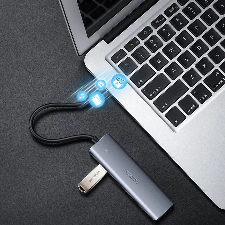 HUB 5w1 Ugreen 4x USB 3.0 Gen 1, 5Gbps, Grau