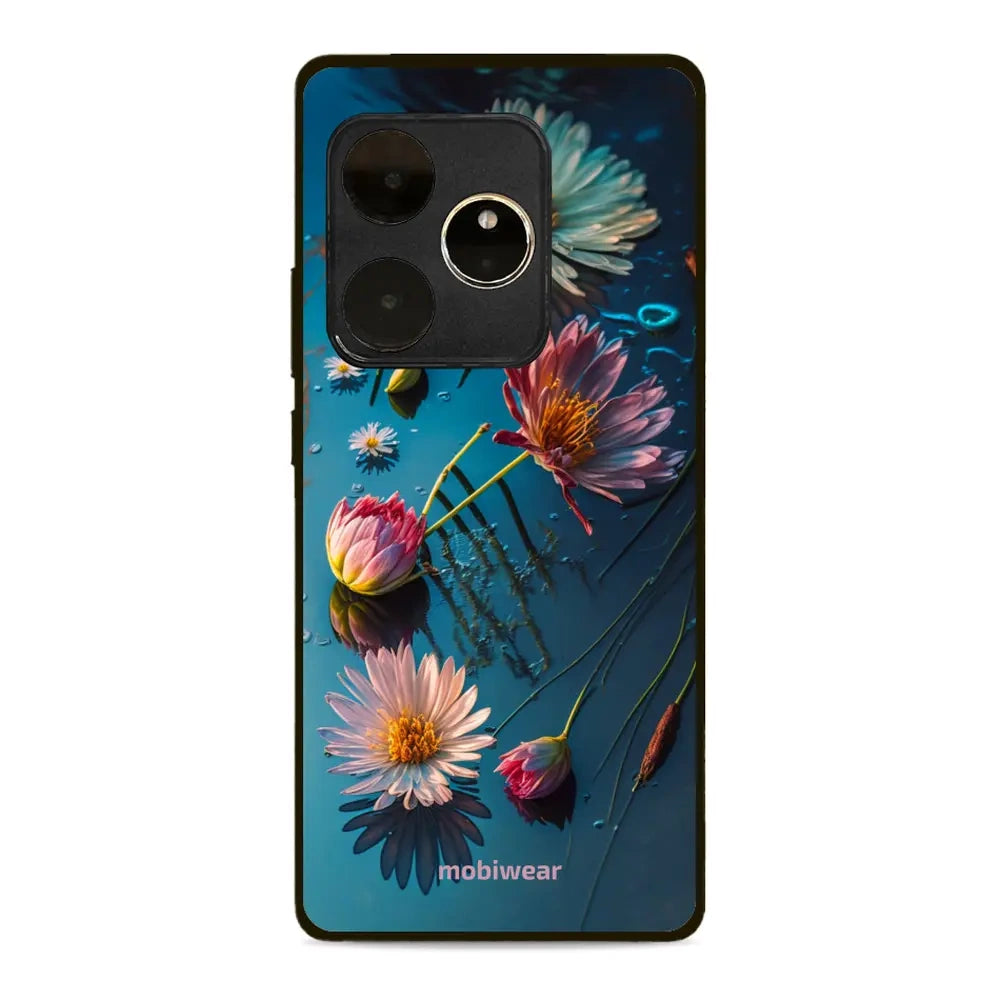 Handyhülle für Realme GT 6, Mobiwear Glossy Case, Blau-Blumig