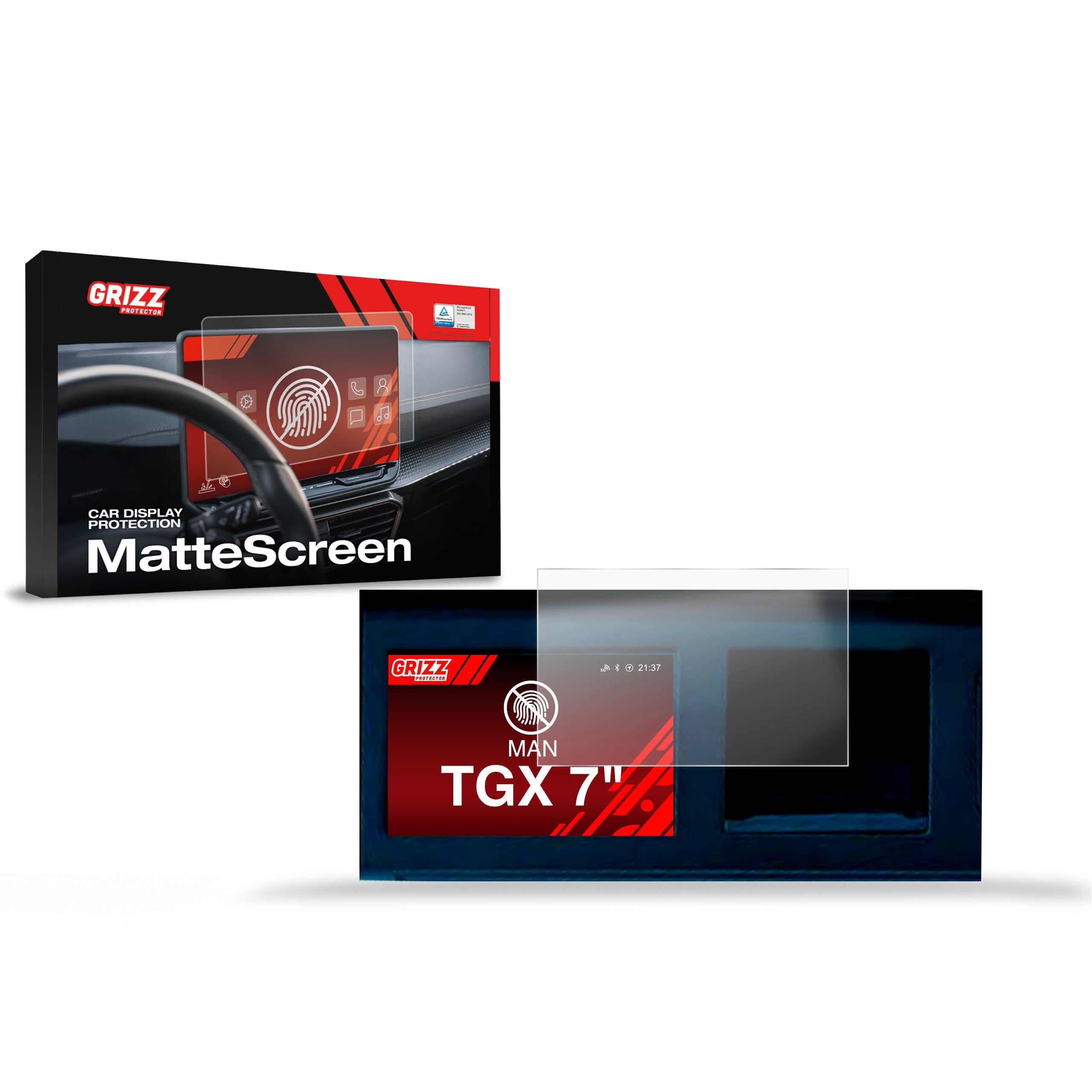 Matte Autodisplayfolie für MAN TGX 7", Grizz Protector