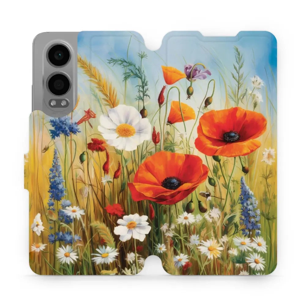 Handyhülle mit klappe für OnePlus Nord CE4 Lite 5G, Mobiwear Book, Wiesenblumen