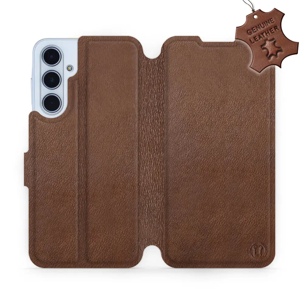 Echtleder Handyhülle für Galaxy M35 5G, Mobiwear Leather, Braun