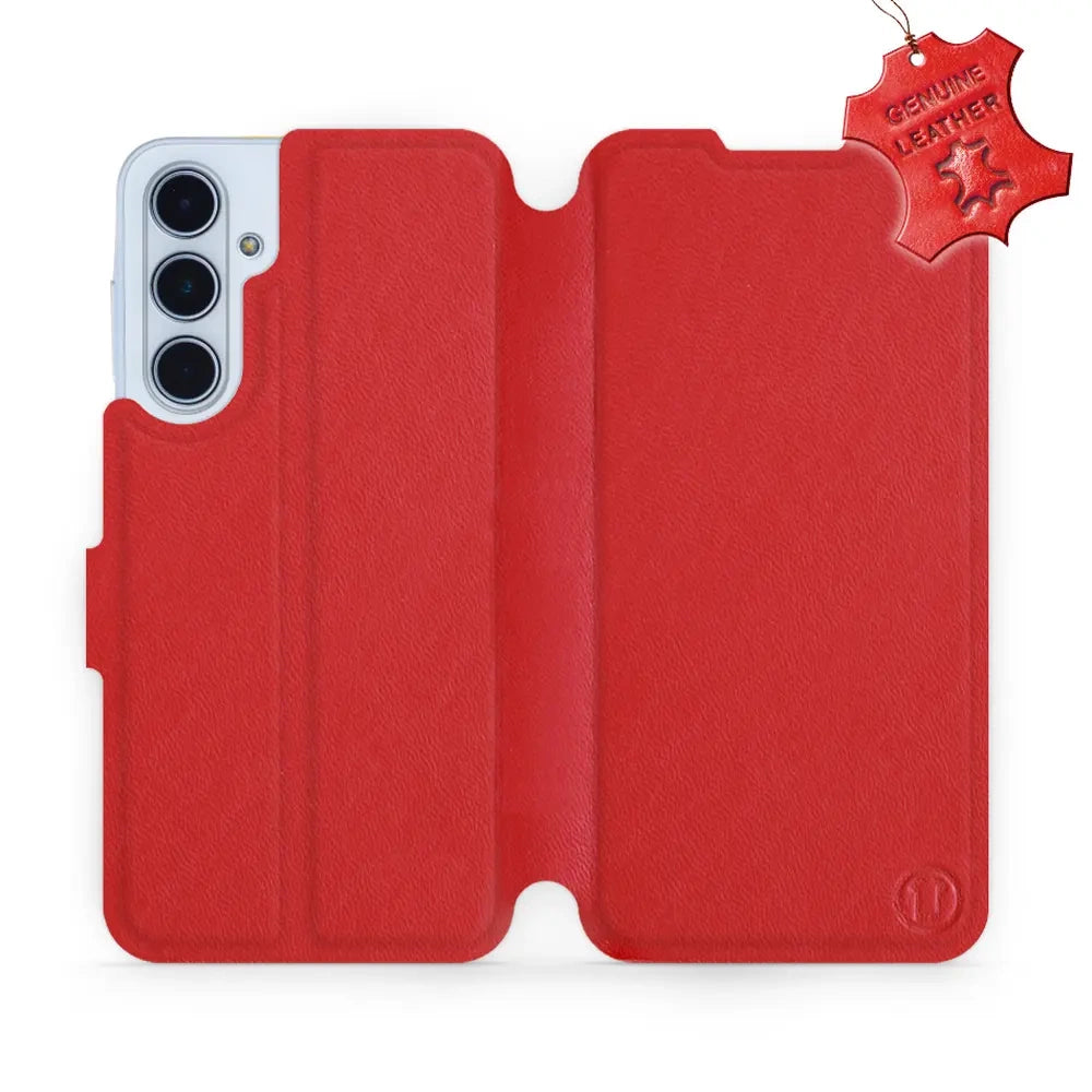 Echtleder Handyhülle für Galaxy M35 5G, Mobiwear Leather, Rot