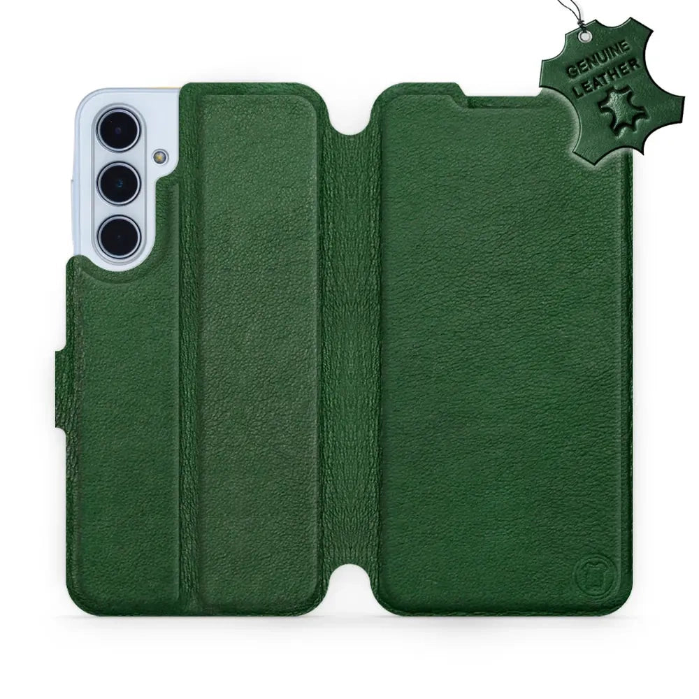 Echtleder Handyhülle für Galaxy M35 5G, Mobiwear Leather, Grün