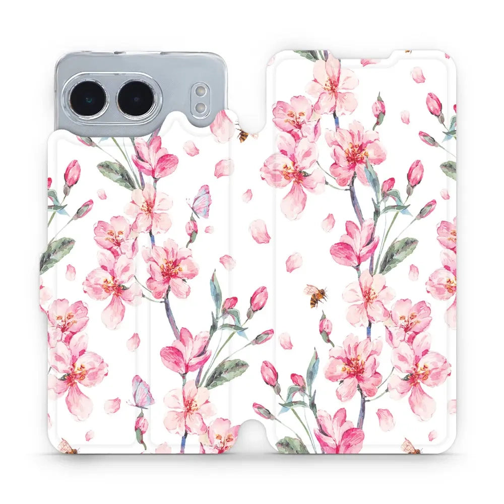 Handyhülle mit klappe für OnePlus Nord 4, Mobiwear Book, Rosa Frühling