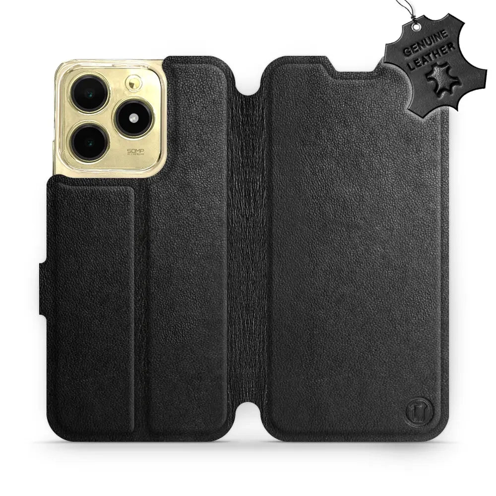 Echtleder Handyhülle für Realme C61, Mobiwear Leather, Schwarz