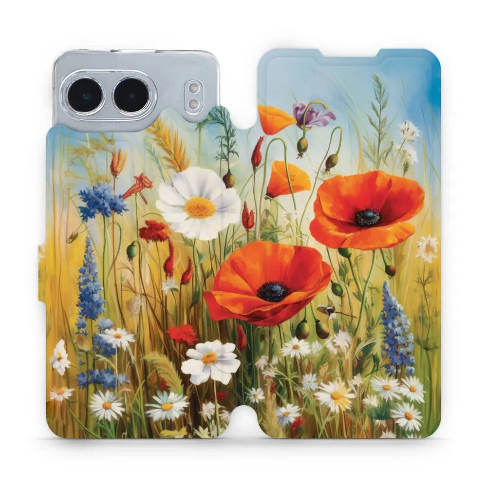 Handyhülle mit klappe für OnePlus Nord 4, Mobiwear Book, Wiesenblumen