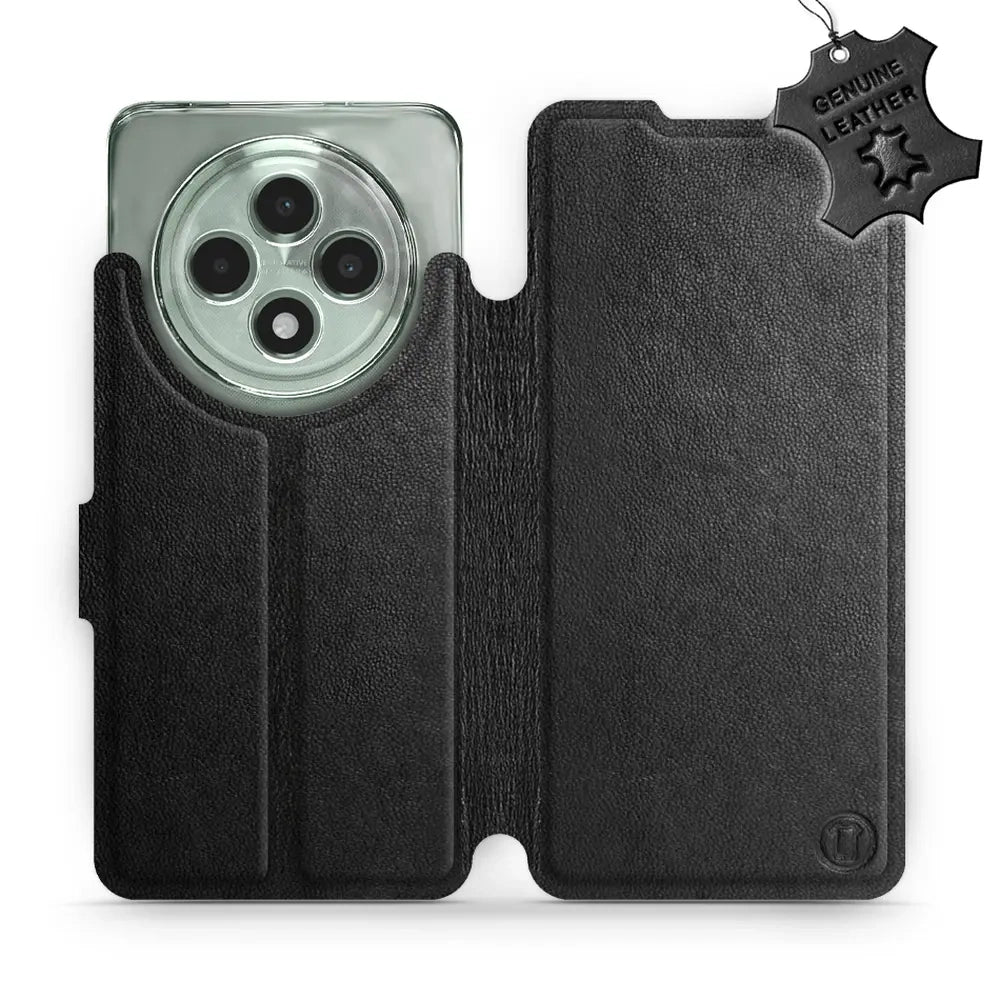 Echtleder Handyhülle für Oppo Reno 12 F, Mobiwear Leather, Schwarz