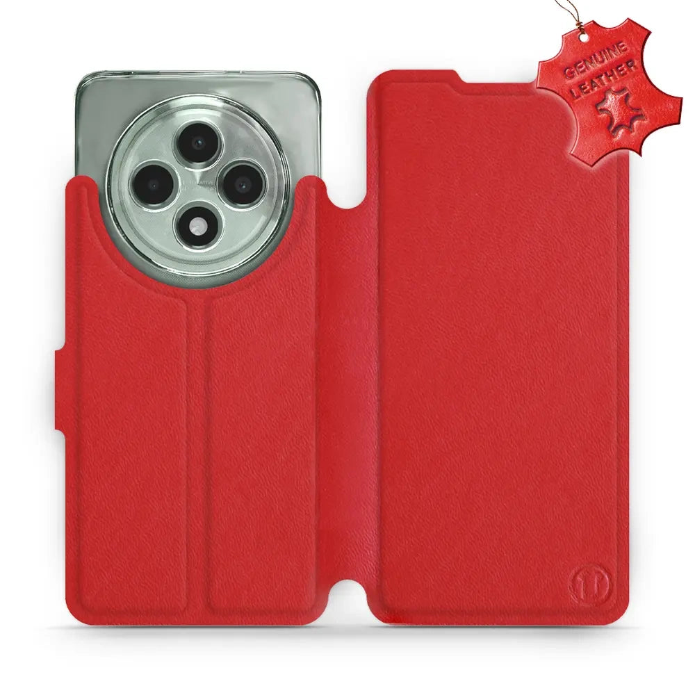 Echtleder Handyhülle für Oppo Reno 12 F, Mobiwear Leather, Rot