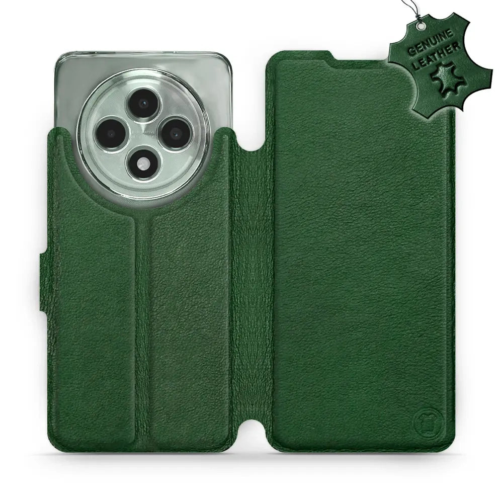 Echtleder Handyhülle für Oppo Reno 12 F, Mobiwear Leather, Grün