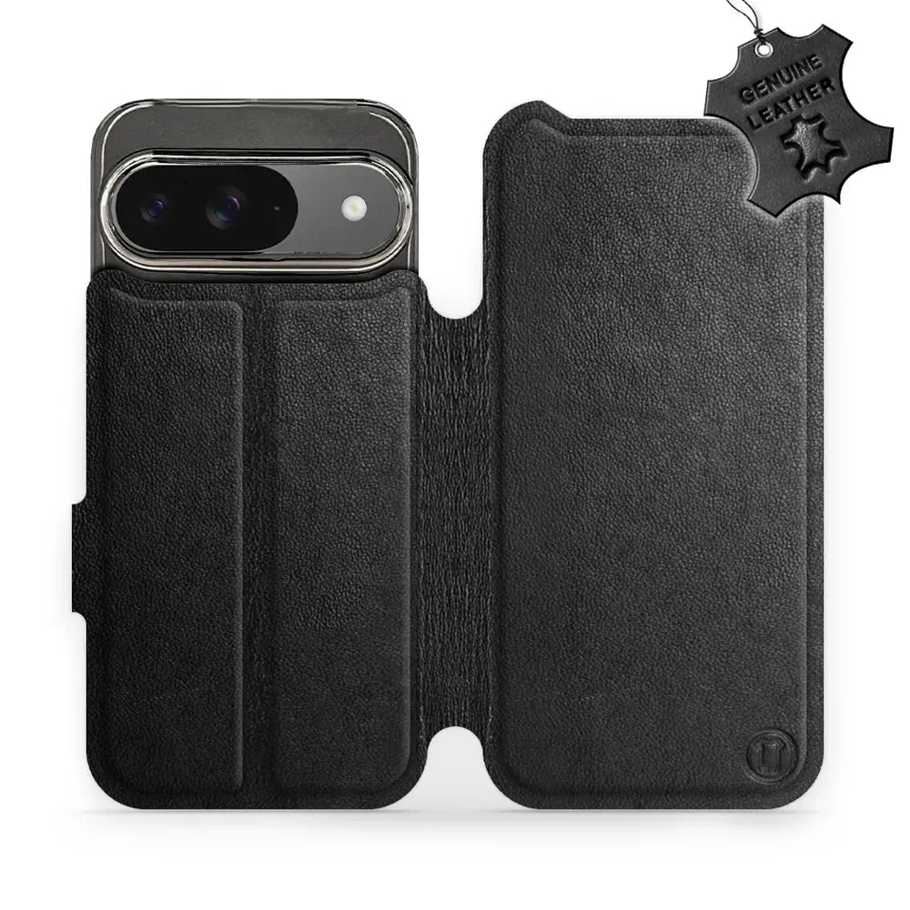 Echtleder Handyhülle für Google Pixel 9, Mobiwear Leather, Schwarz