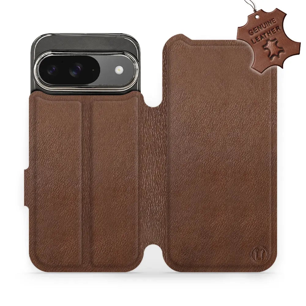 Echtleder Handyhülle für Google Pixel 9, Mobiwear Leather, Braun
