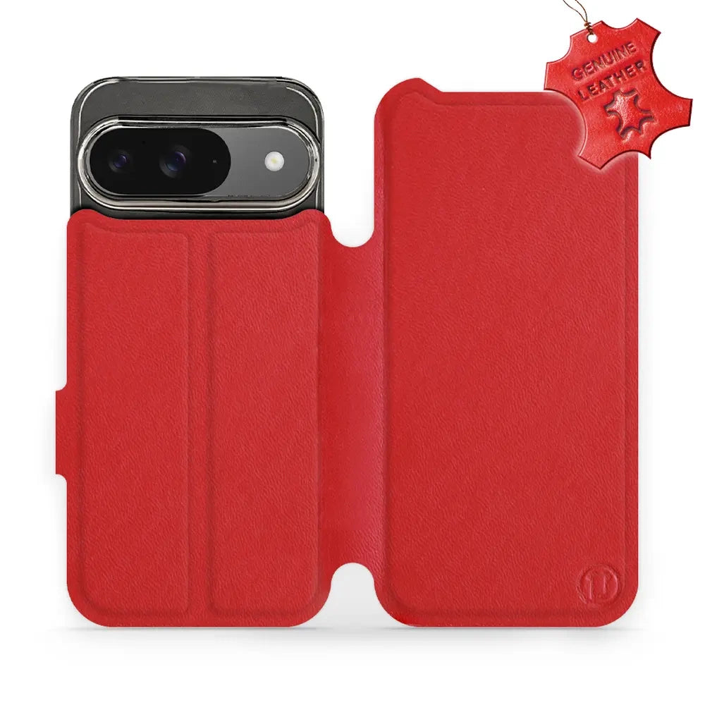 Echtleder Handyhülle für Google Pixel 9, Mobiwear Leather, Rot