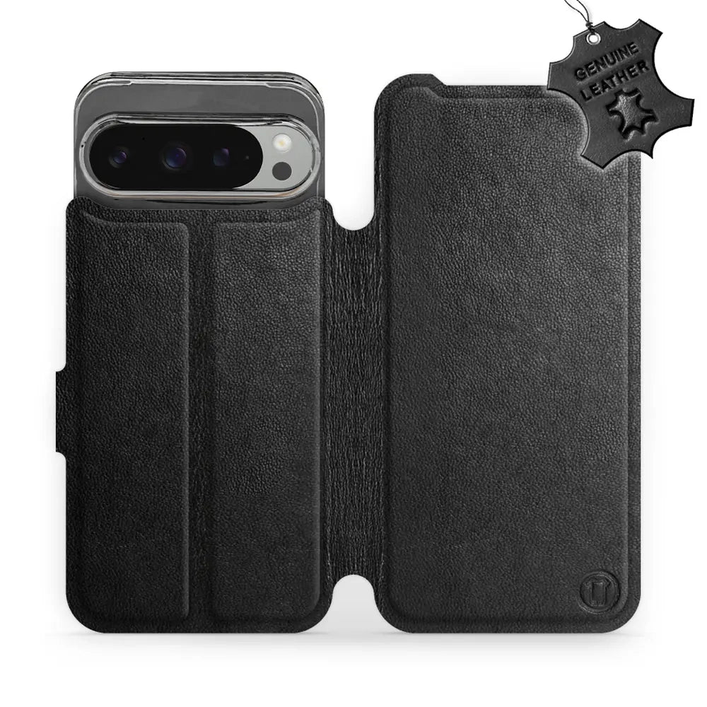 Echtleder Handyhülle für Google Pixel 9 Pro XL, Mobiwear Leather, Schwarz