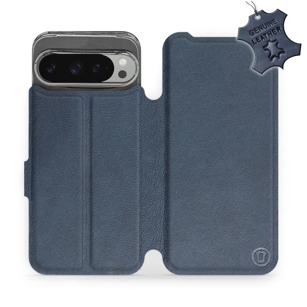 Echtleder Handyhülle für Google Pixel 9 Pro XL, Mobiwear Leather, Dunkelblau