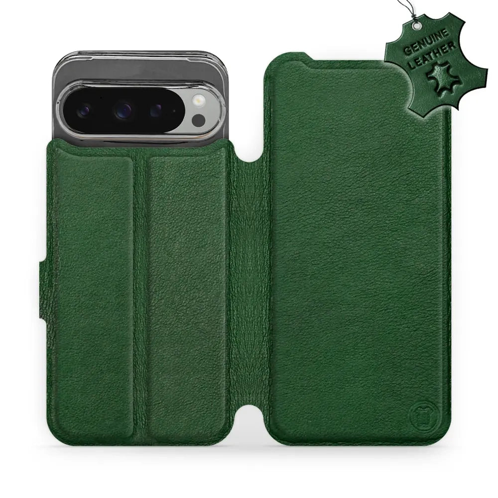 Echtleder Handyhülle für Google Pixel 9 Pro XL, Mobiwear Leather, Grün