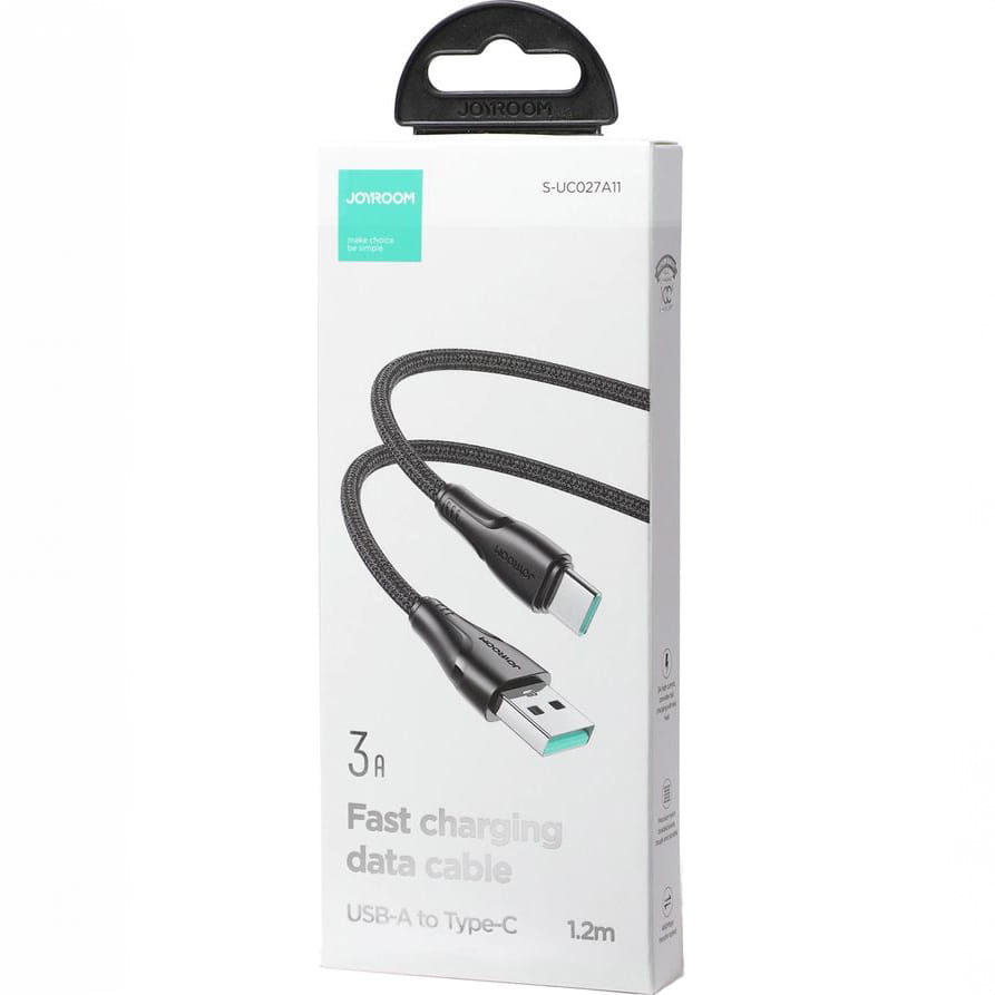 Ladekabel / Datenkabel USB-A zu USB-C, Joyroom Surpass Series, 3A, 1.2m, Schwarz