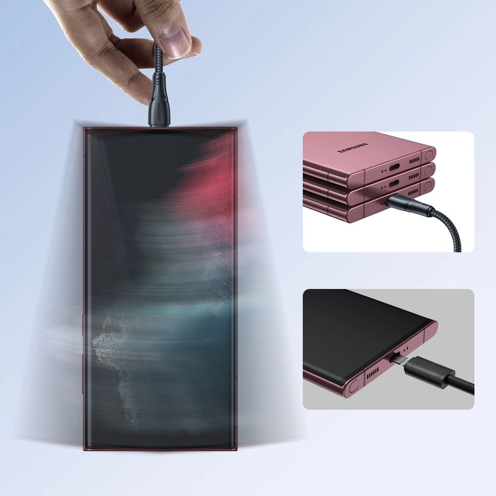 Ladekabel / Datenkabel USB-A zu USB-C, Joyroom Surpass Series, 3A, 1.2m, Schwarz