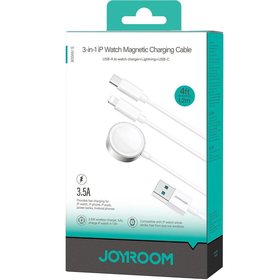 Kabel USB-A zu USB-C / Lightning / Apple Watch, Joyroom 3in1, 3.5A, 1.2m, Weiß