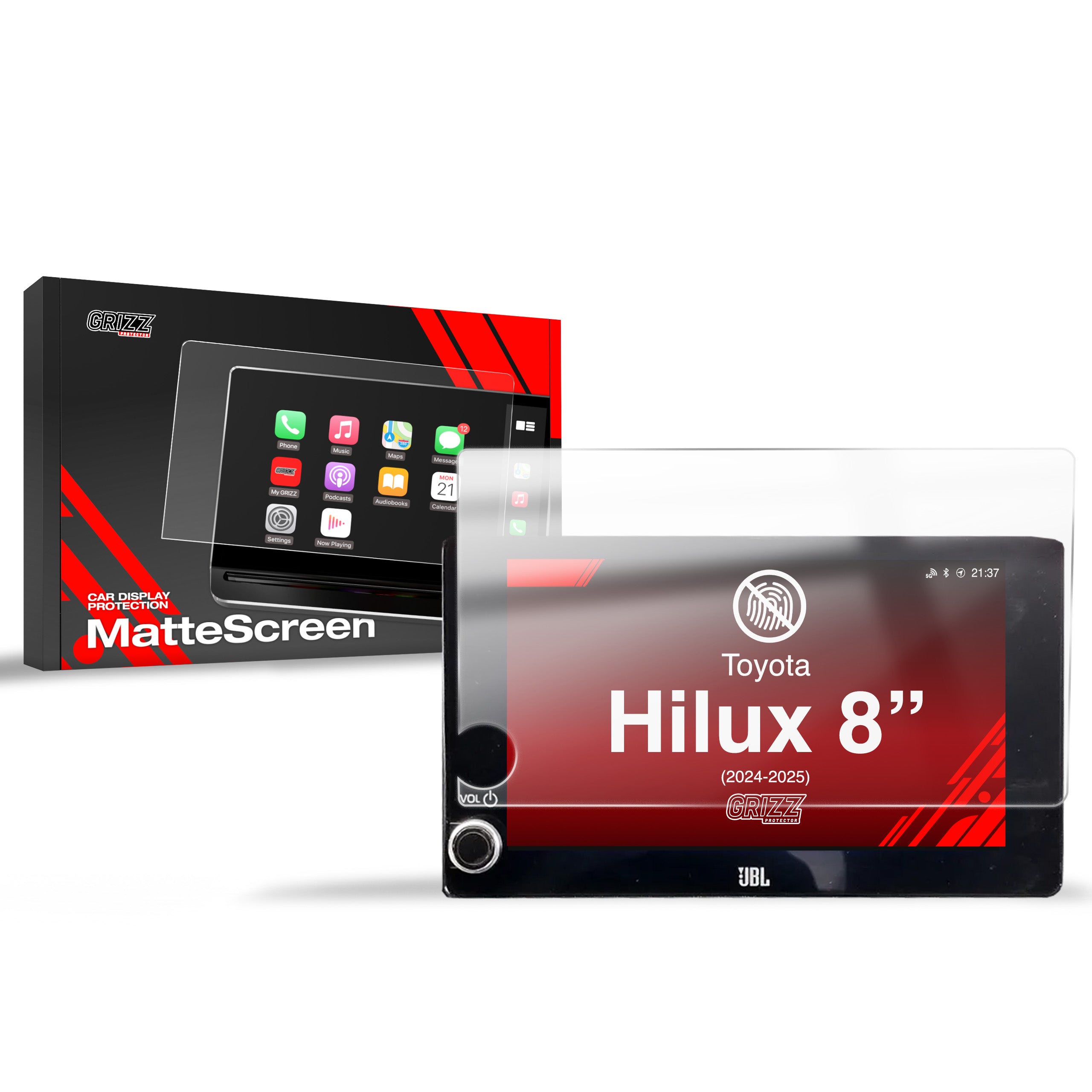 Matte Autodisplayfolie für Toyota Hilux 8" (2024-2026), Grizz Protector