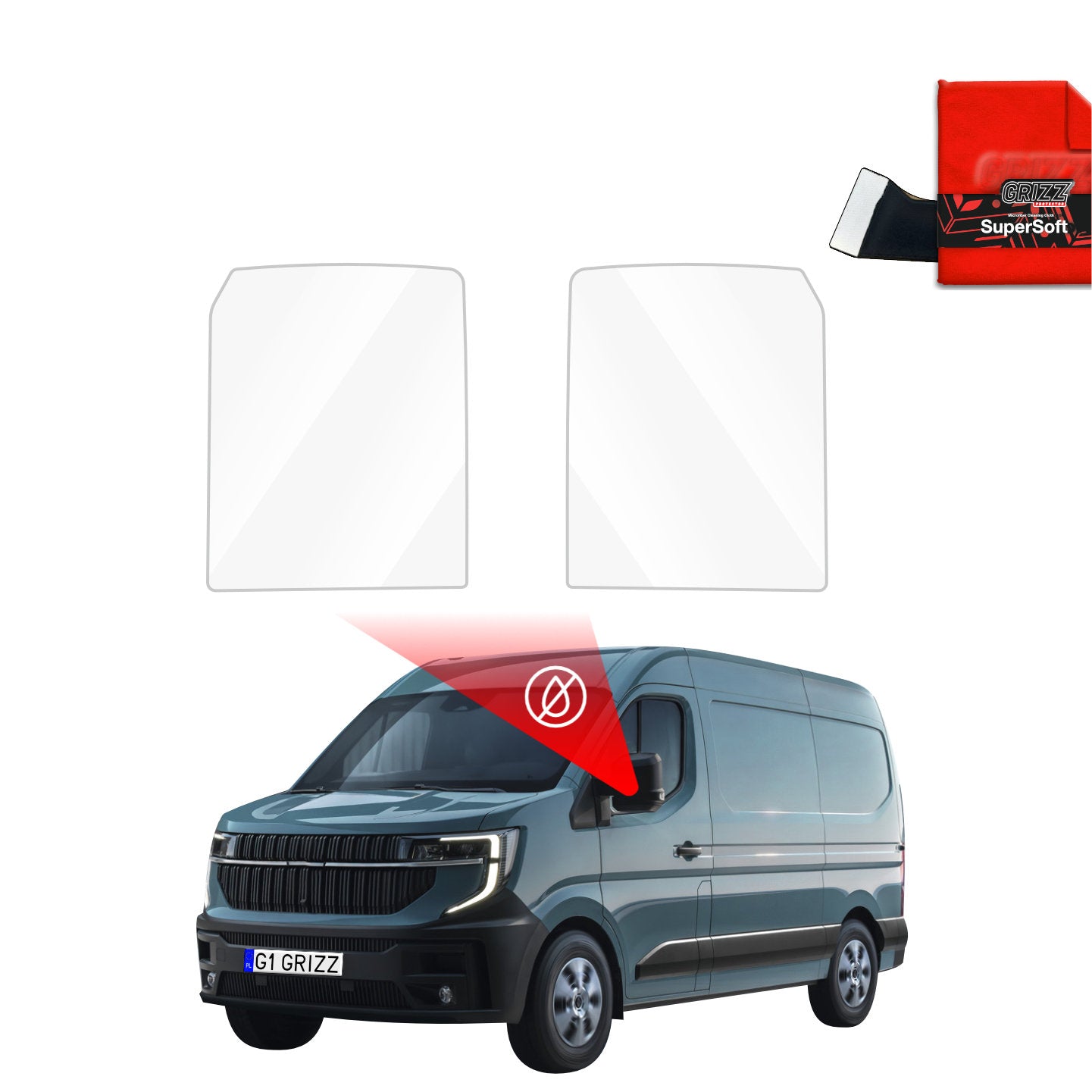 Regenschutzfolie Grizz Protector für Außenspiegel - Renault Master (2025-2026)