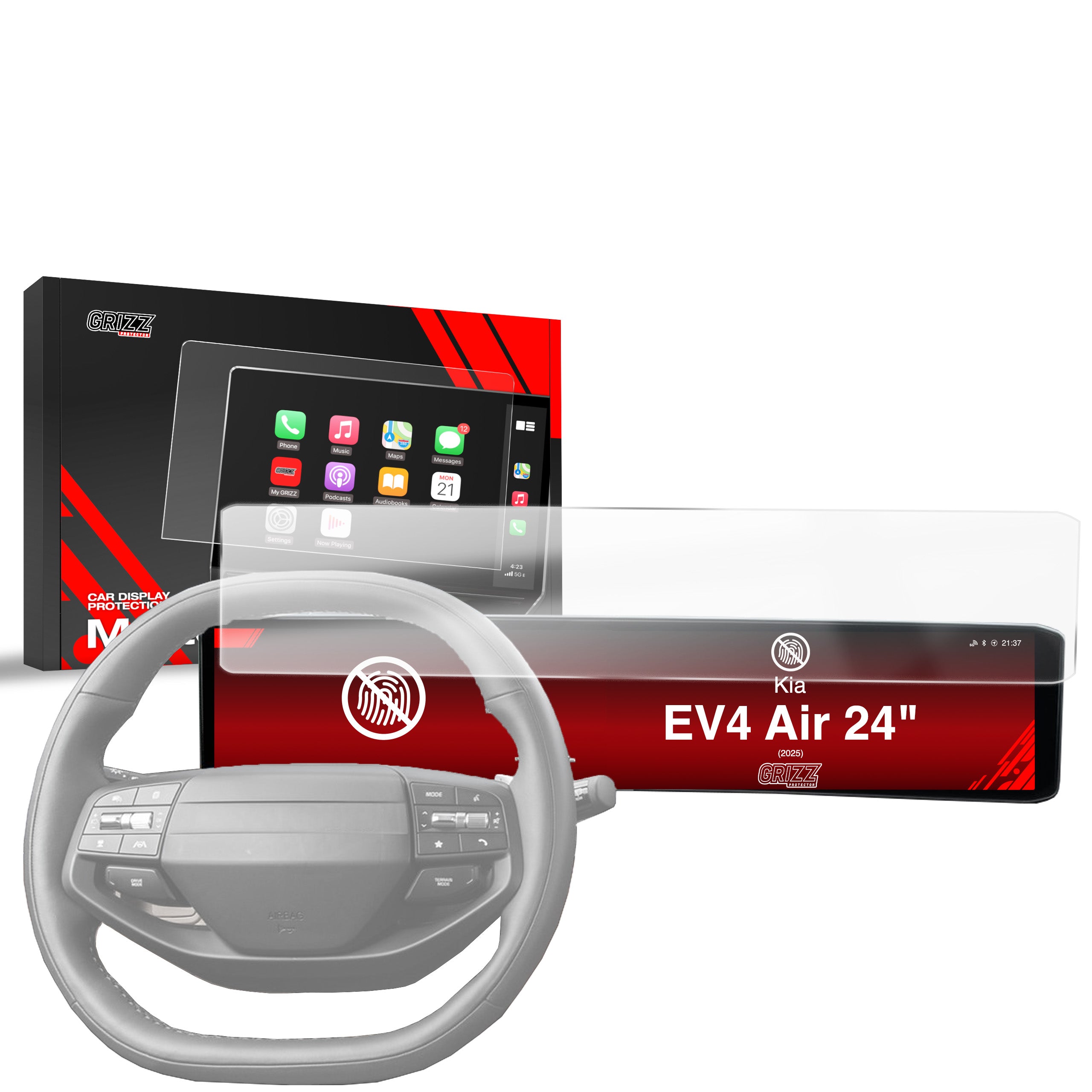 Matte Autodisplayfolie für Kia EV4 Air 24" (2025-2026), Grizz Protector