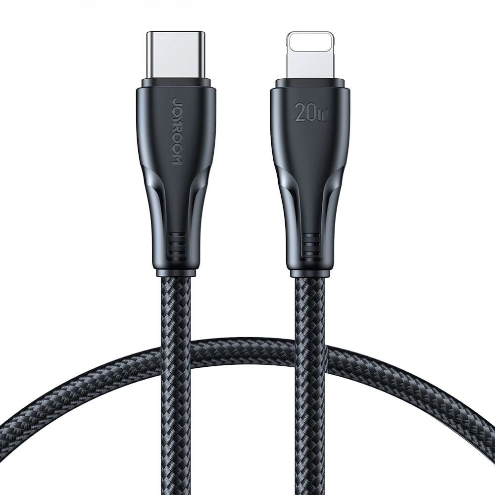 Ladekabel / Datenkabel USB-C zu Lightning, Joyroom Surpass Series, 3A, 25cm, Schwarz