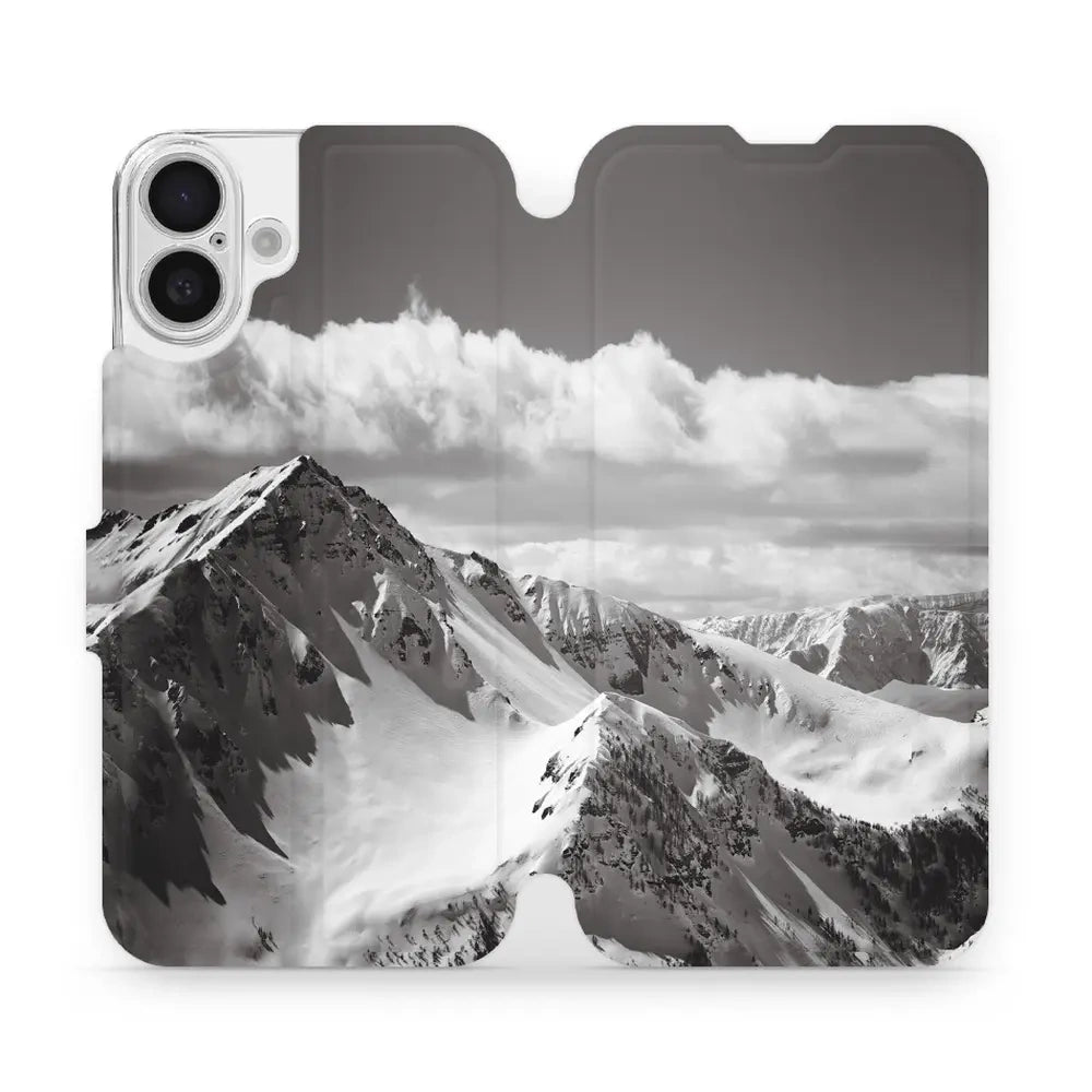 Handyhülle mit klappe für iPhone 16 Plus, Mobiwear Book, Berggipfel