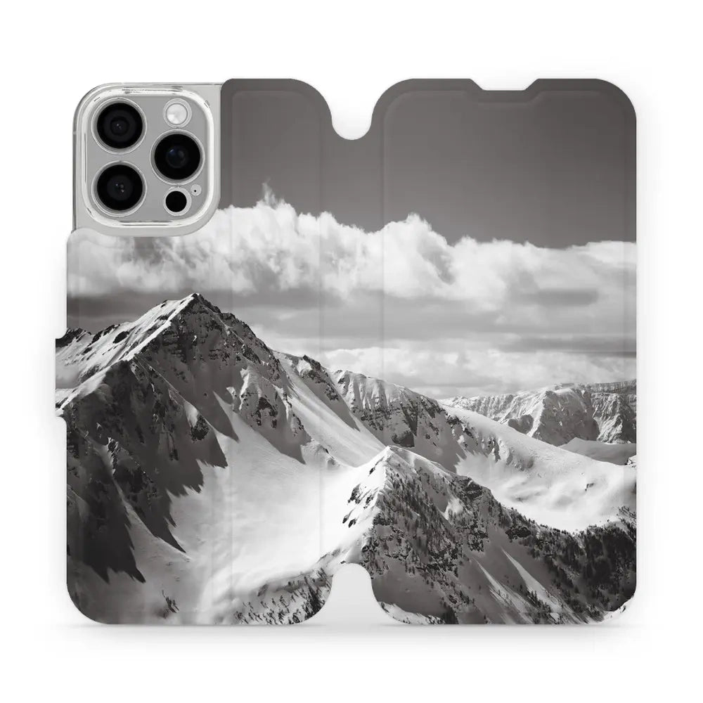 Handyhülle mit klappe für iPhone 16 Pro Max, Mobiwear Book, Berggipfel