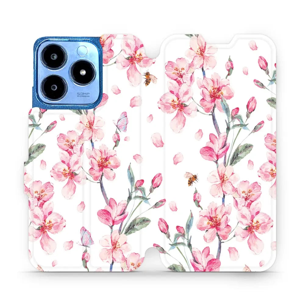 Handyhülle mit klappe für Realme C63 4G, Mobiwear Book, Rosa Frühling