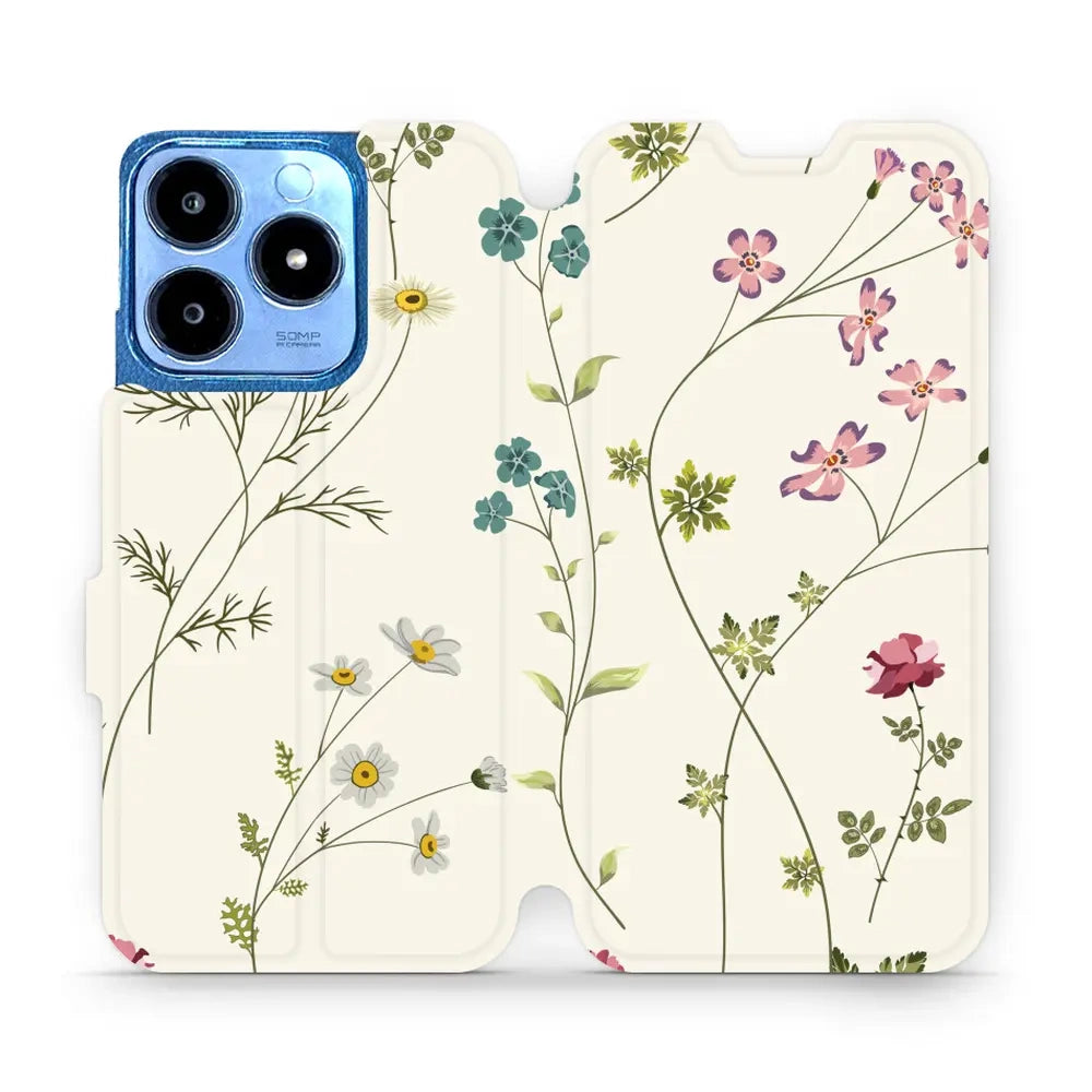 Handyhülle mit klappe für Realme C63 4G, Mobiwear Book, Feldblumen