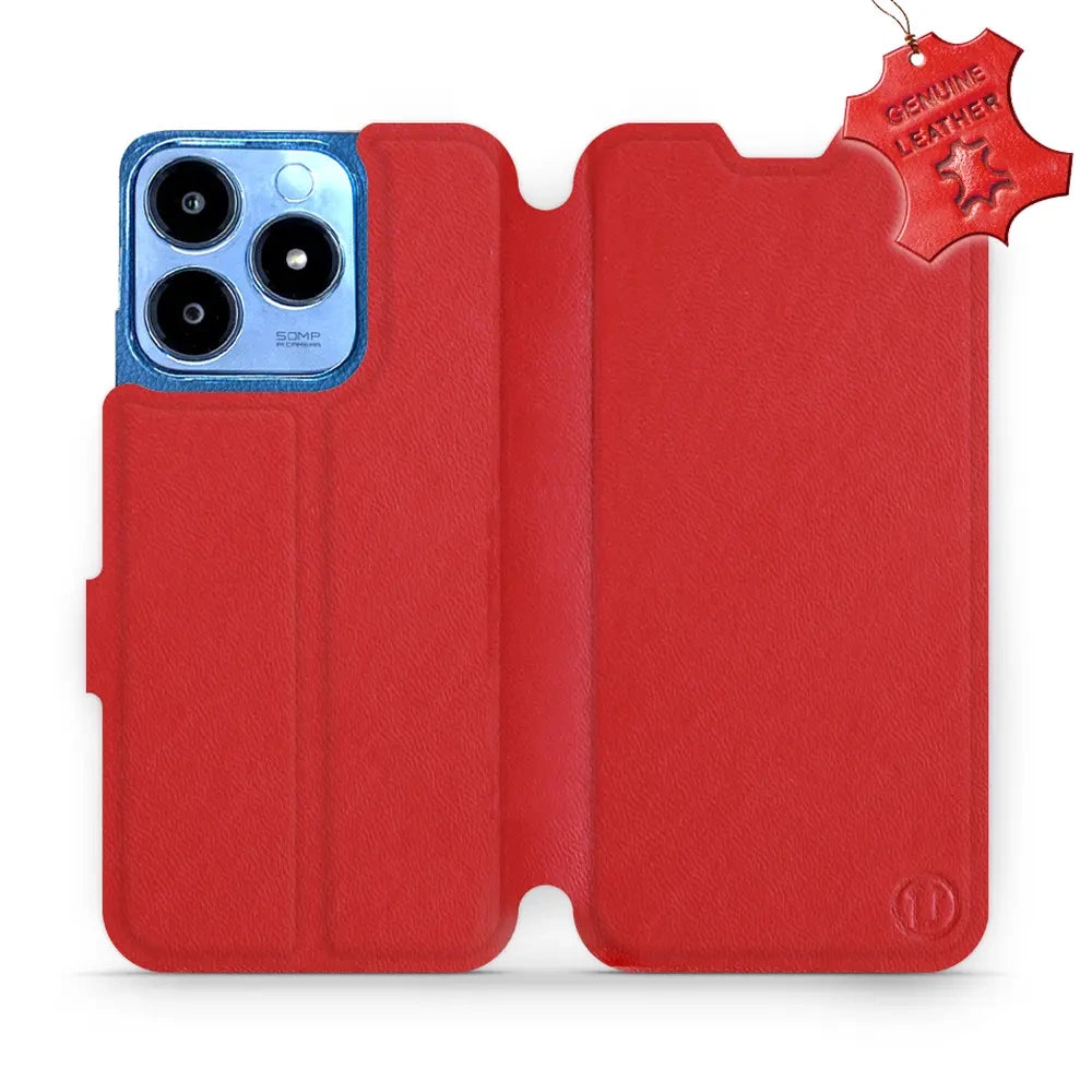 Echtleder Handyhülle für Realme C63 4G, Mobiwear Leather, Rot