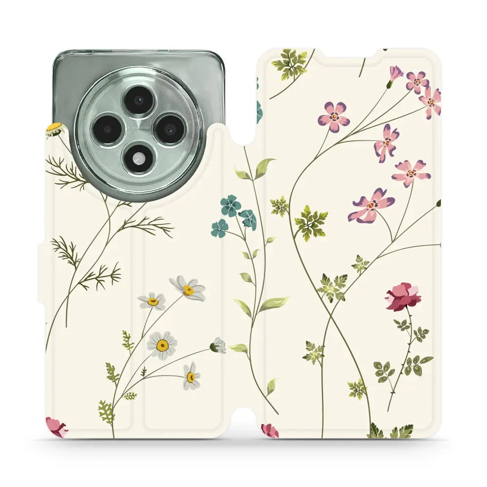 Handyhülle mit klappe für Oppo Reno 12 FS, Mobiwear Book, Feldblumen