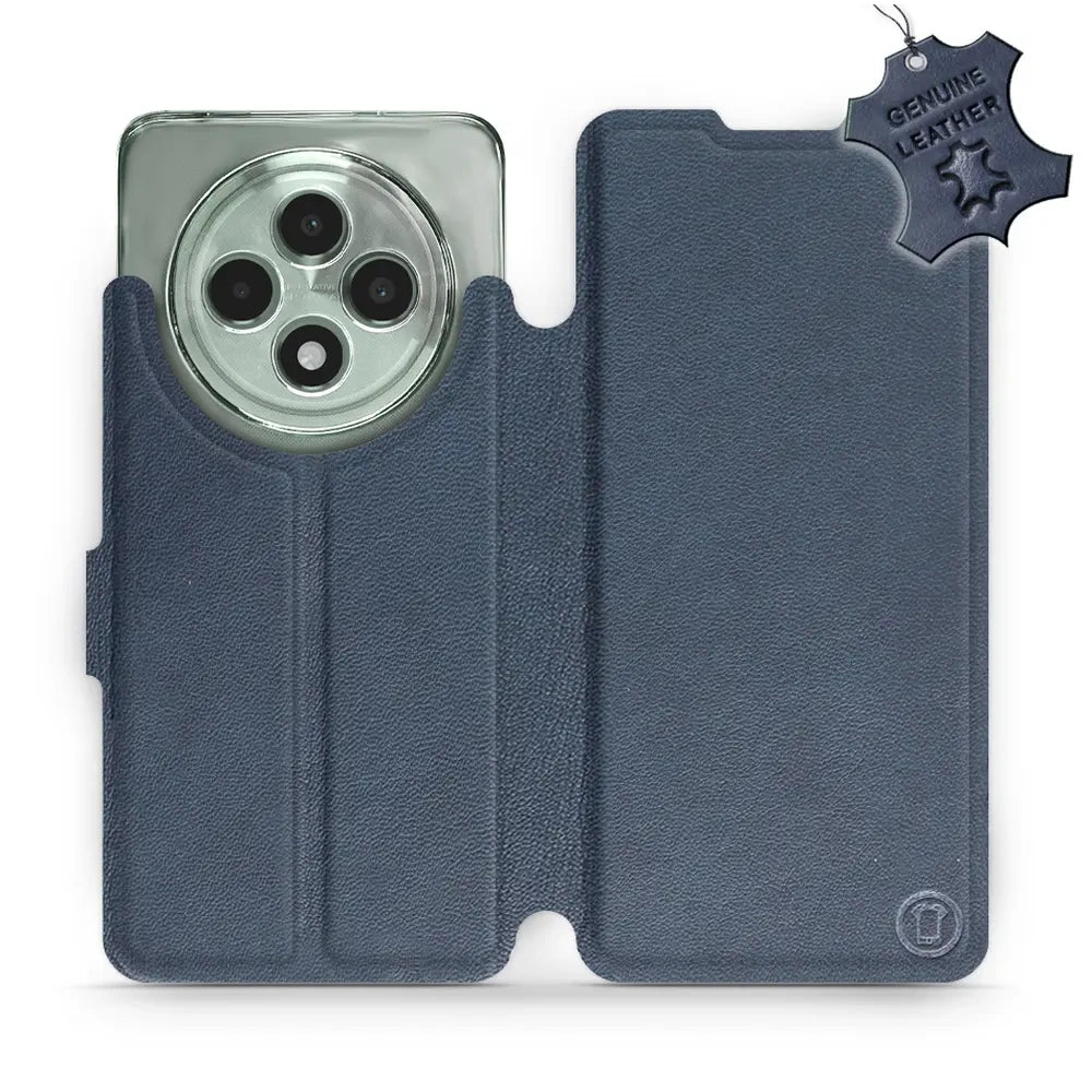 Echtleder Handyhülle für Oppo Reno 12 FS, Mobiwear Leather, Dunkelblau