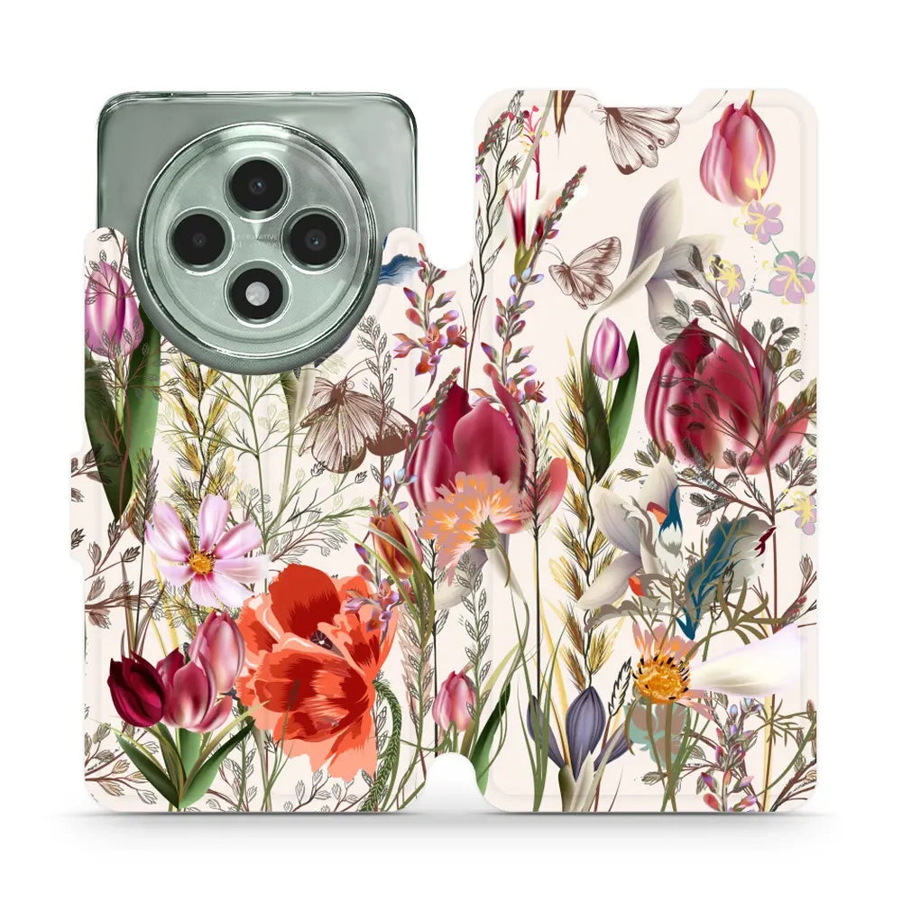 Handyhülle mit klappe für Oppo Reno 12 FS, Mobiwear Book, Blumenstrauß