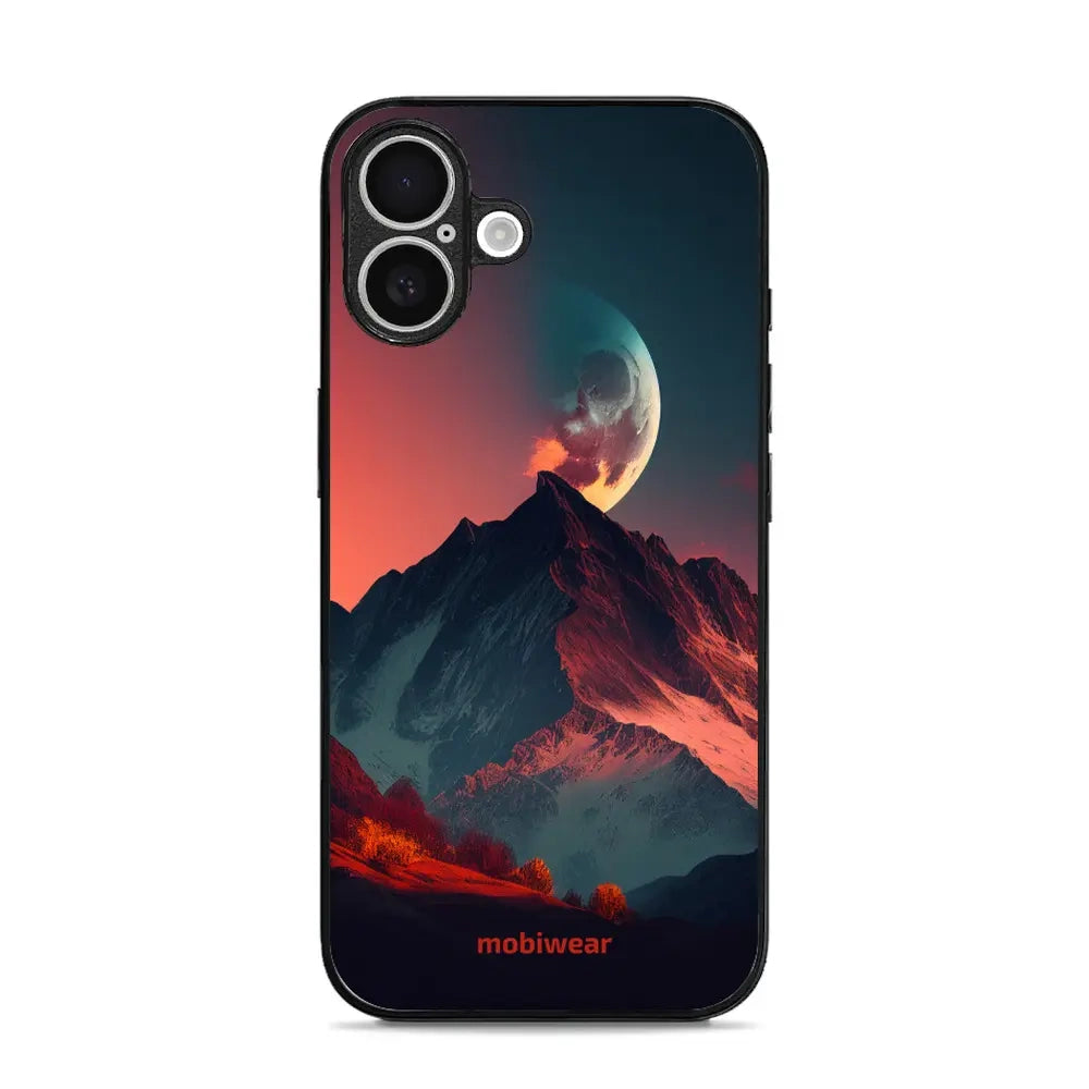 Handyhülle für iPhone 16, Mobiwear Glossy Case, Gebirgsdämmerung