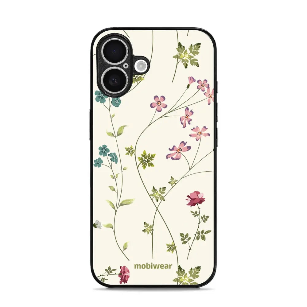 Handyhülle für iPhone 16, Mobiwear Glossy Case, Idyllische Blüte