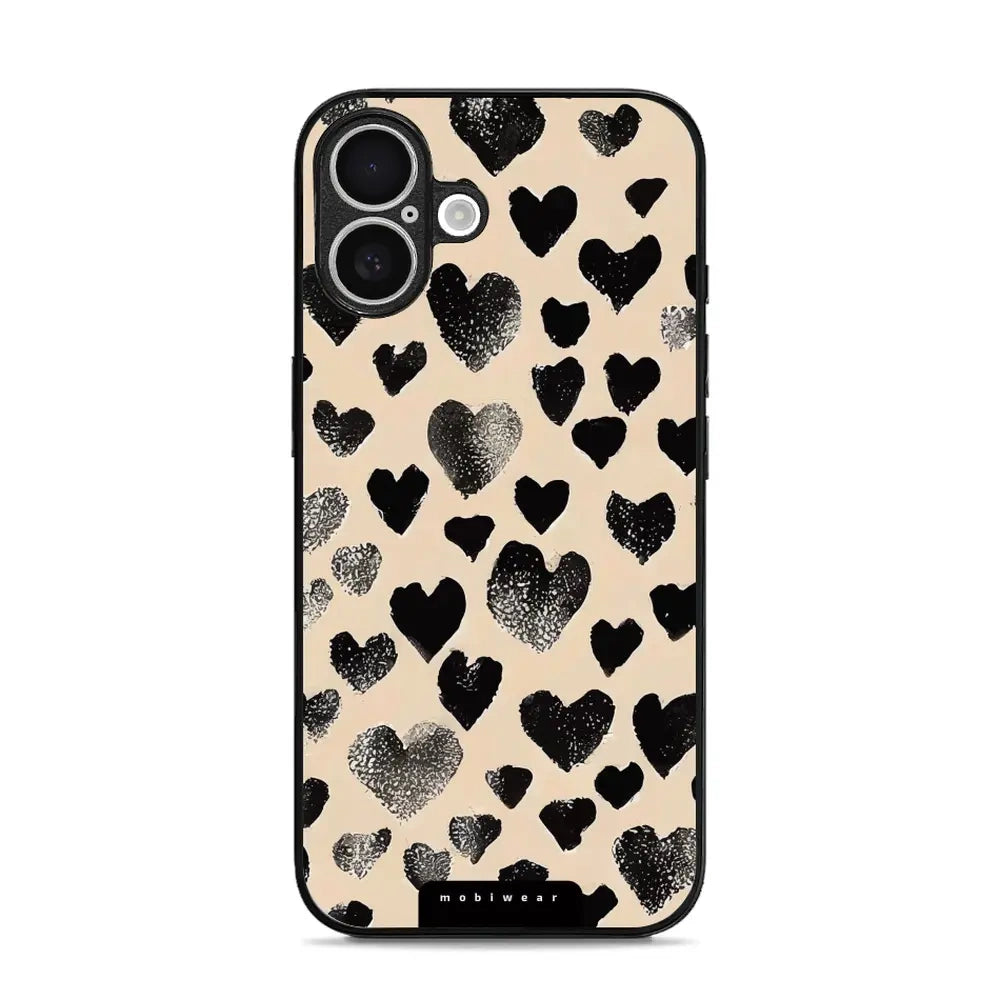 Handyhülle für iPhone 16, Mobiwear Glossy Case, Beige Liebe
