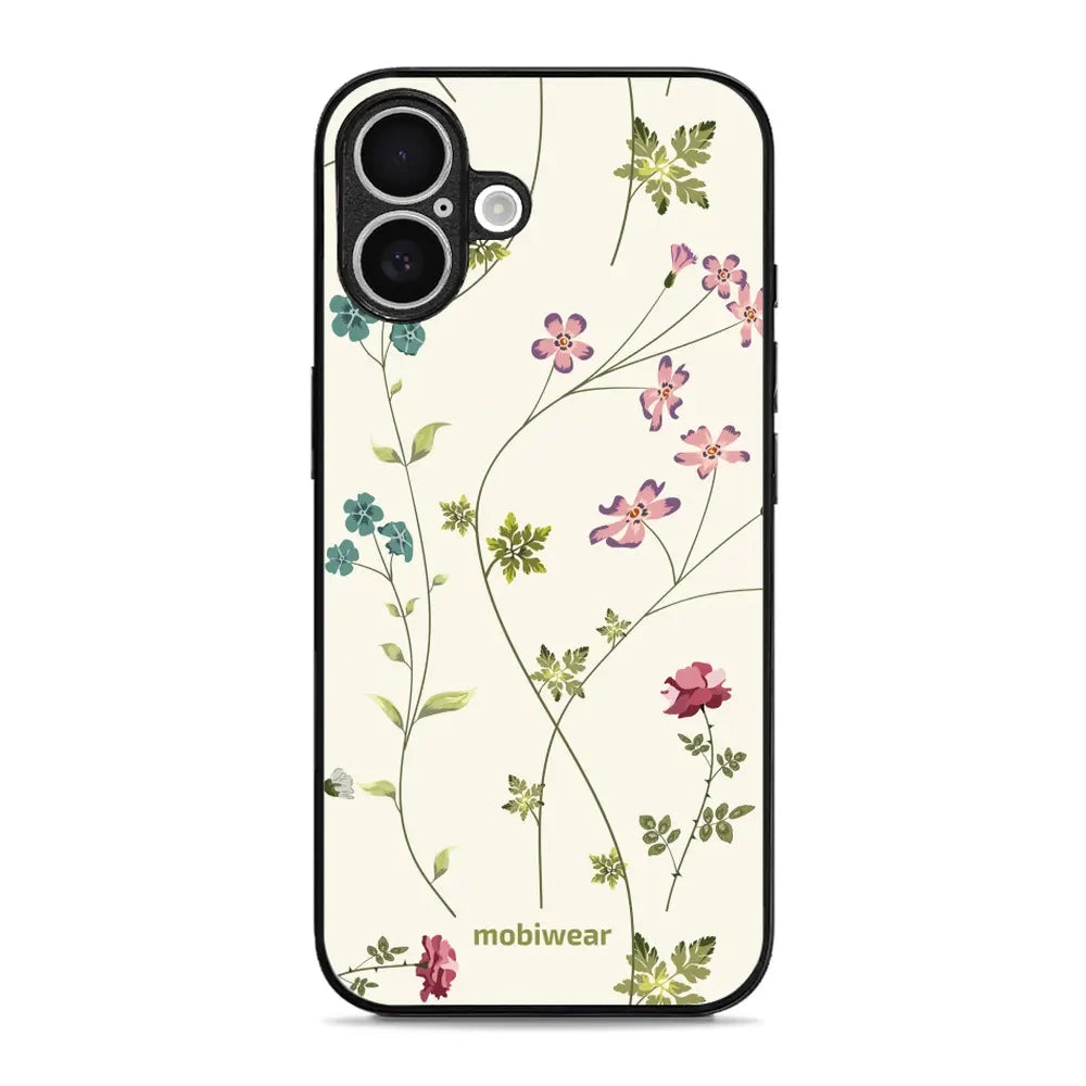 Handyhülle für iPhone 16 Plus, Mobiwear Glossy Case, Idyllische Blüte