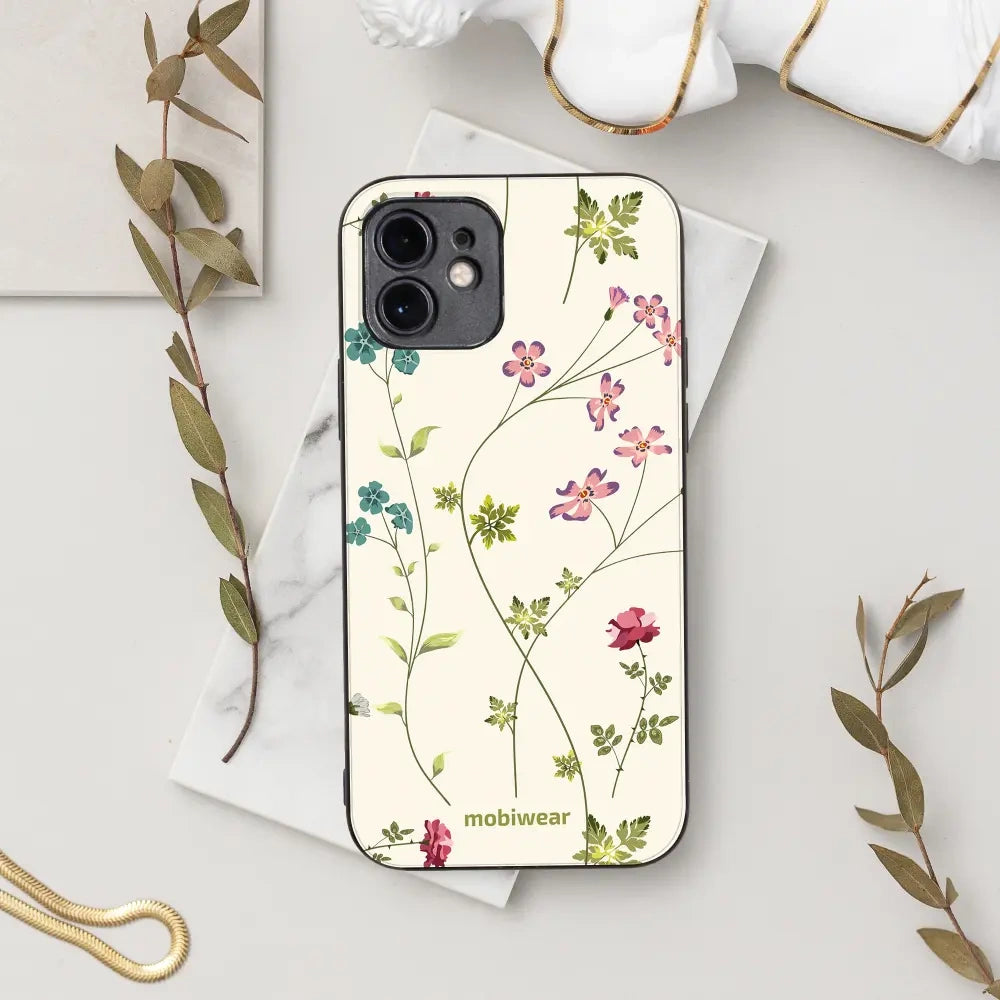 Handyhülle für iPhone 16 Plus, Mobiwear Glossy Case, Idyllische Blüte