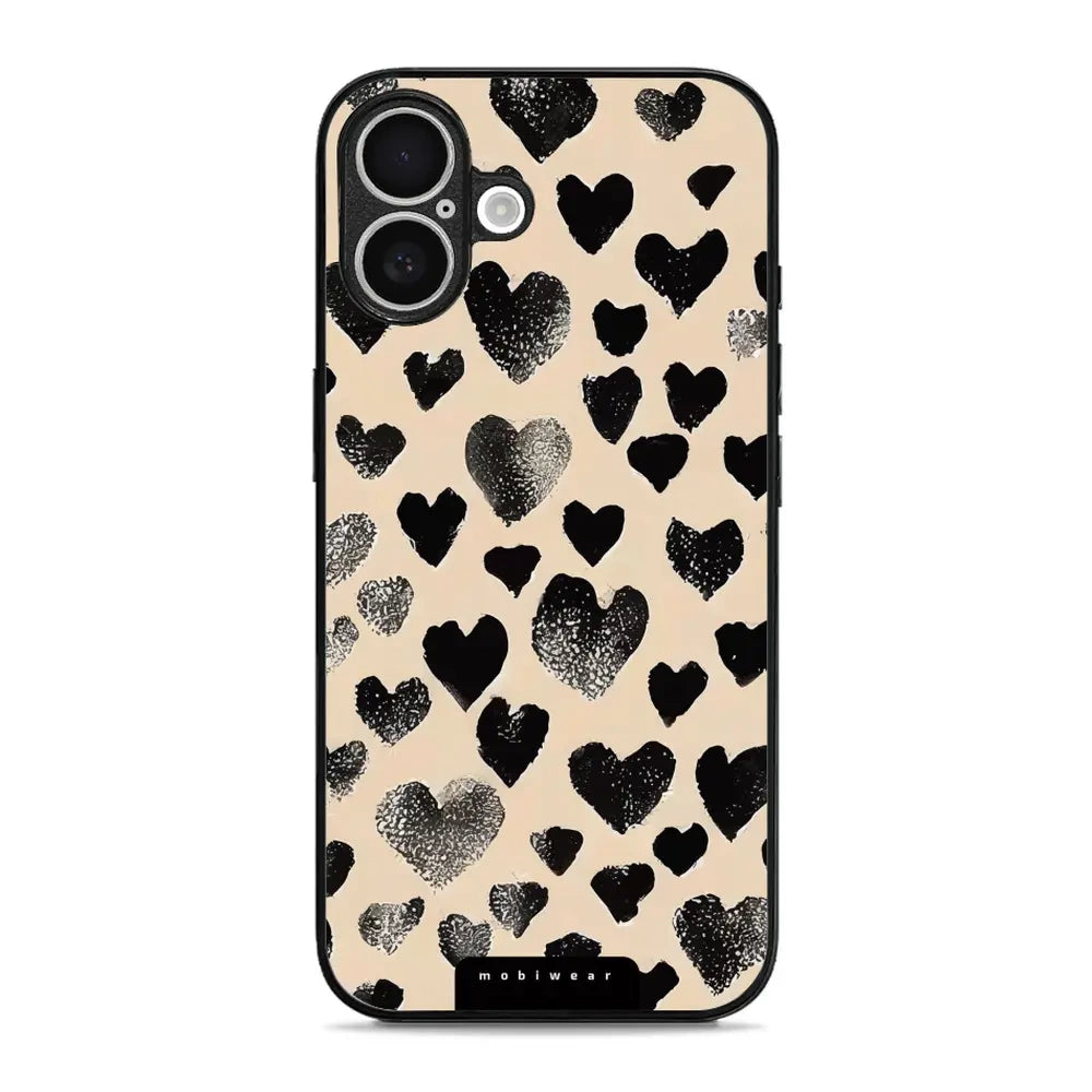 Handyhülle für iPhone 16 Plus, Mobiwear Glossy Case, Beige Liebe