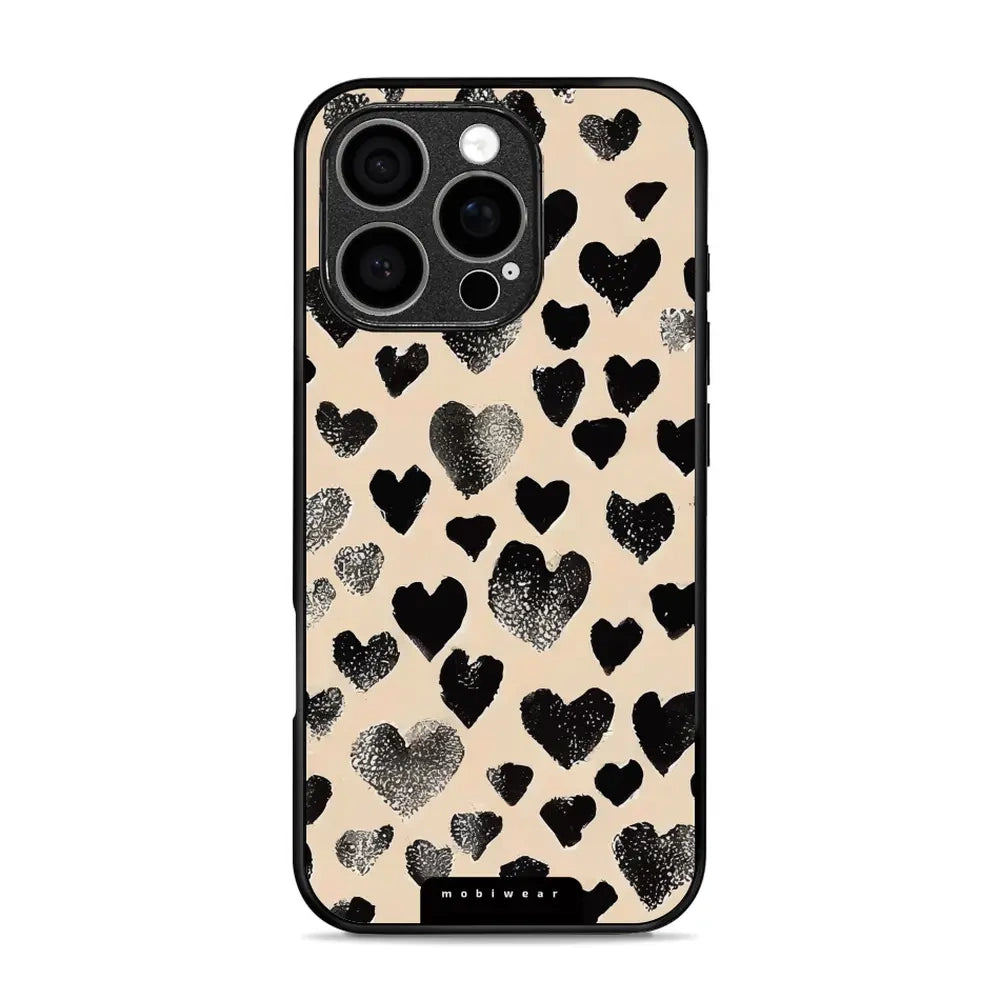 Handyhülle für iPhone 16 Pro, Mobiwear Glossy Case, Beige Liebe