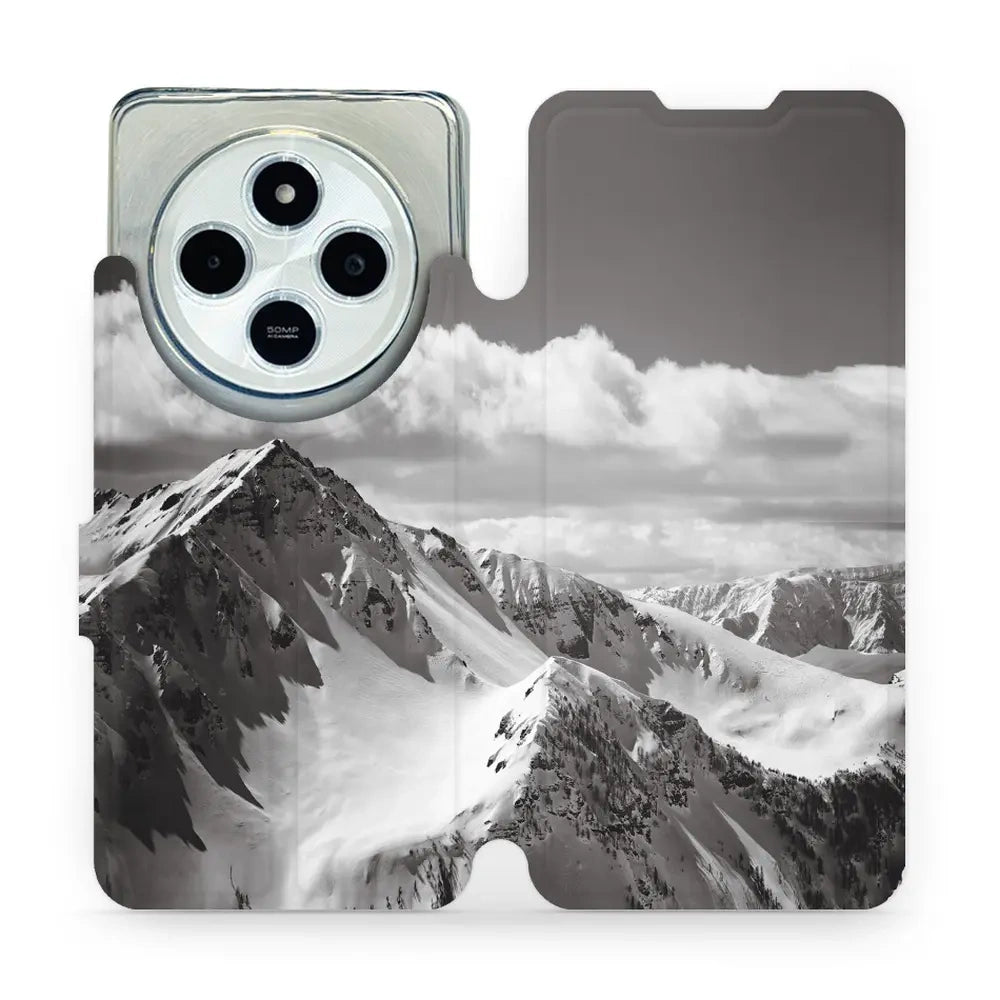 Handyhülle mit klappe für Xiaomi Redmi 14C 4G, Mobiwear Book, Berggipfel
