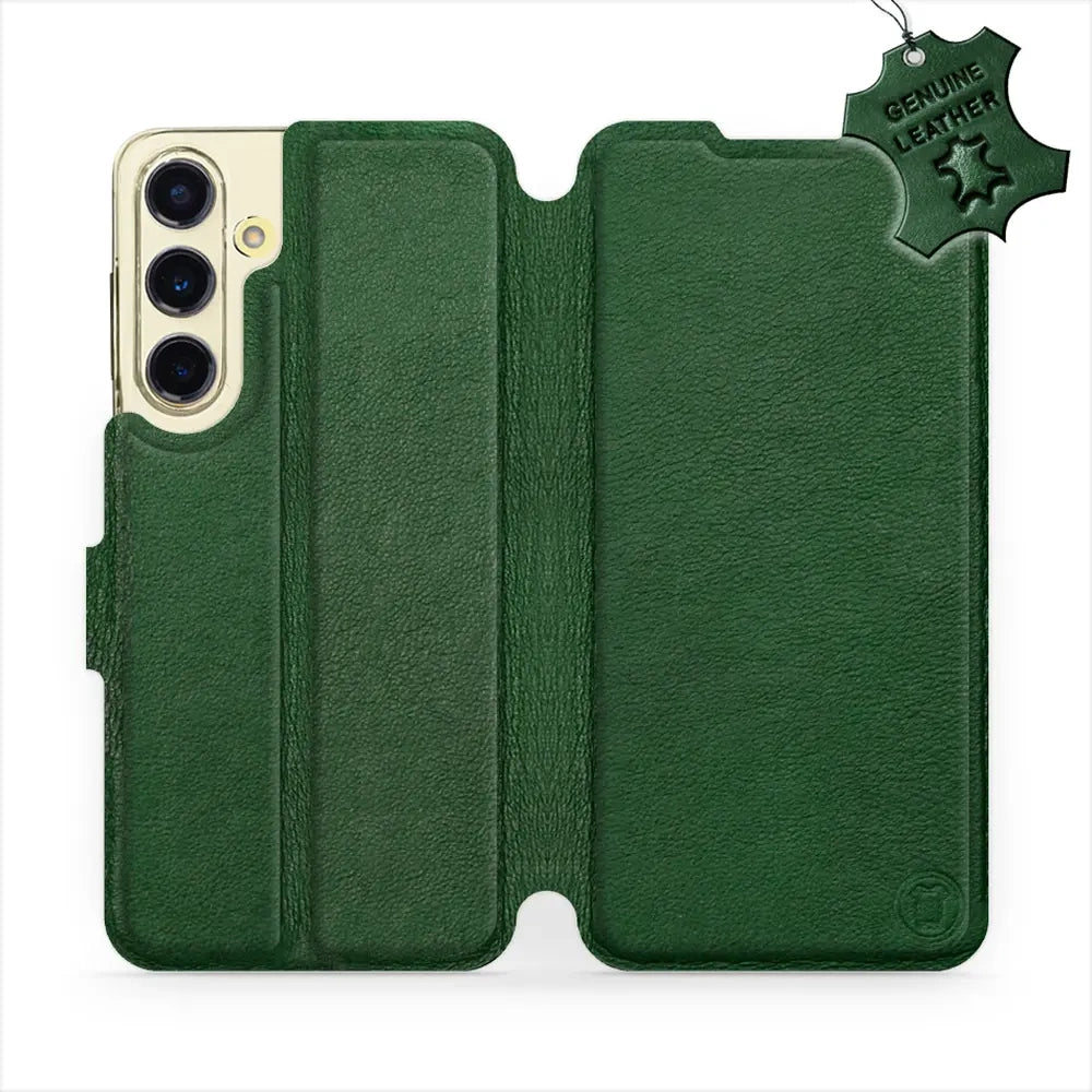 Echtleder Handyhülle für Galaxy S24 FE, Mobiwear Leather, Grün