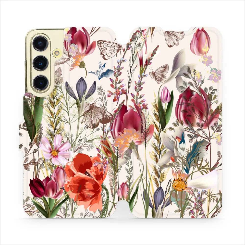 Handyhülle mit klappe für Galaxy S24 FE, Mobiwear Book, Blumenstrauß