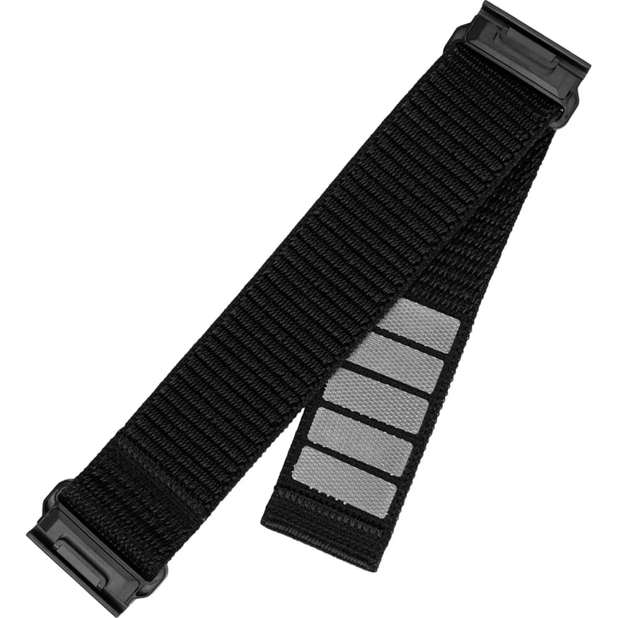 Armband für Garmin Fenix 8 (47 mm) / E / 7 Pro / 7 / 6 Pro / 6, QuickFit 22 mm, Fixed Nylon Sporty Strap, Schwarz