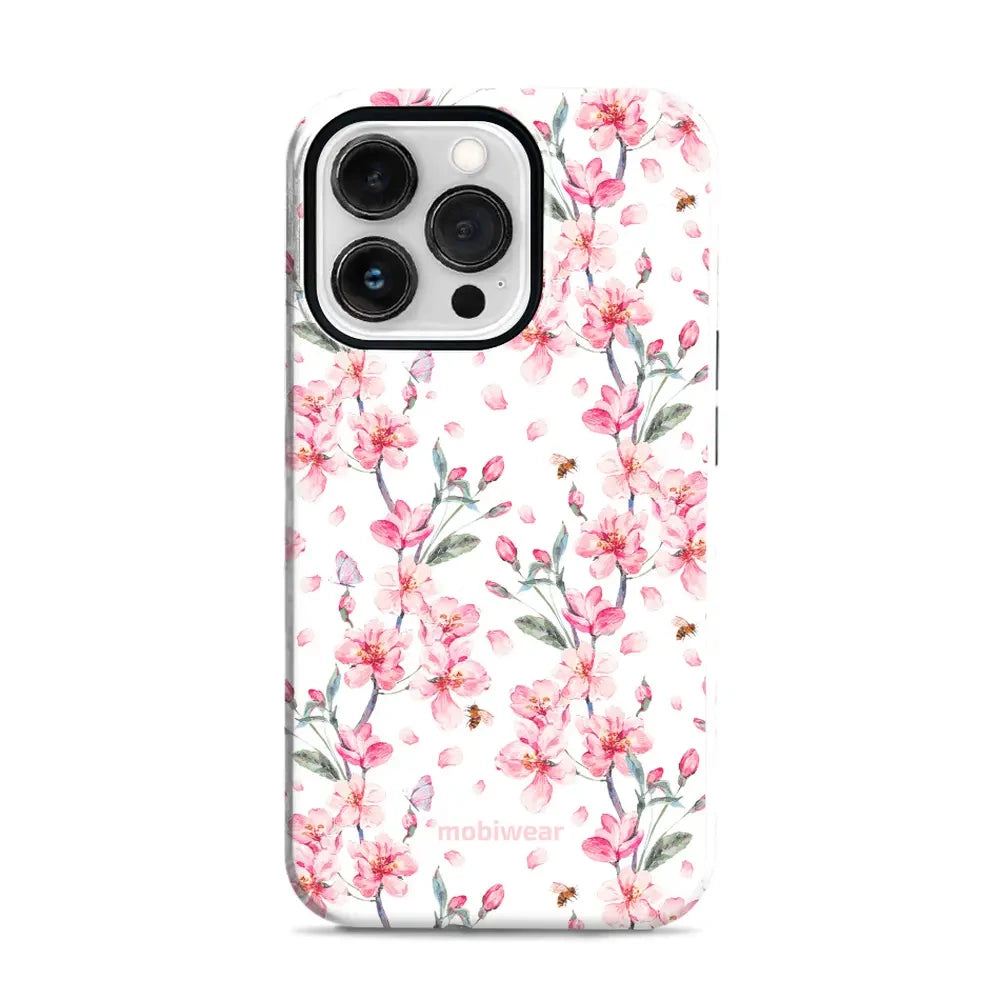Handyhülle für iPhone 13 Pro, Mobiwear Elite Pro, Japanischer Blumenstrauß