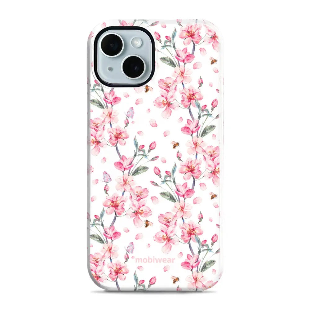 Handyhülle für iPhone 14, Mobiwear Elite Pro, Japanischer Blumenstrauß