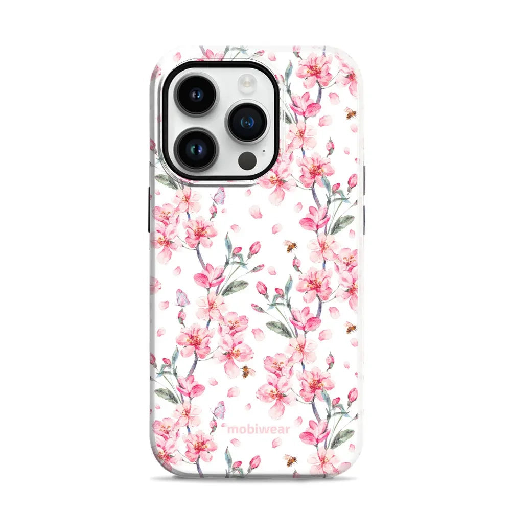 Handyhülle für iPhone 14 Pro, Mobiwear Elite Pro, Japanischer Blumenstrauß