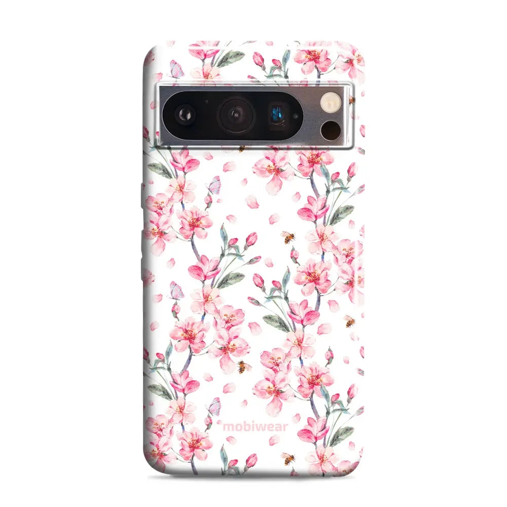 Handyhülle für Google Pixel 8 Pro, Mobiwear Elite Pro, Japanischer Blumenstrauß