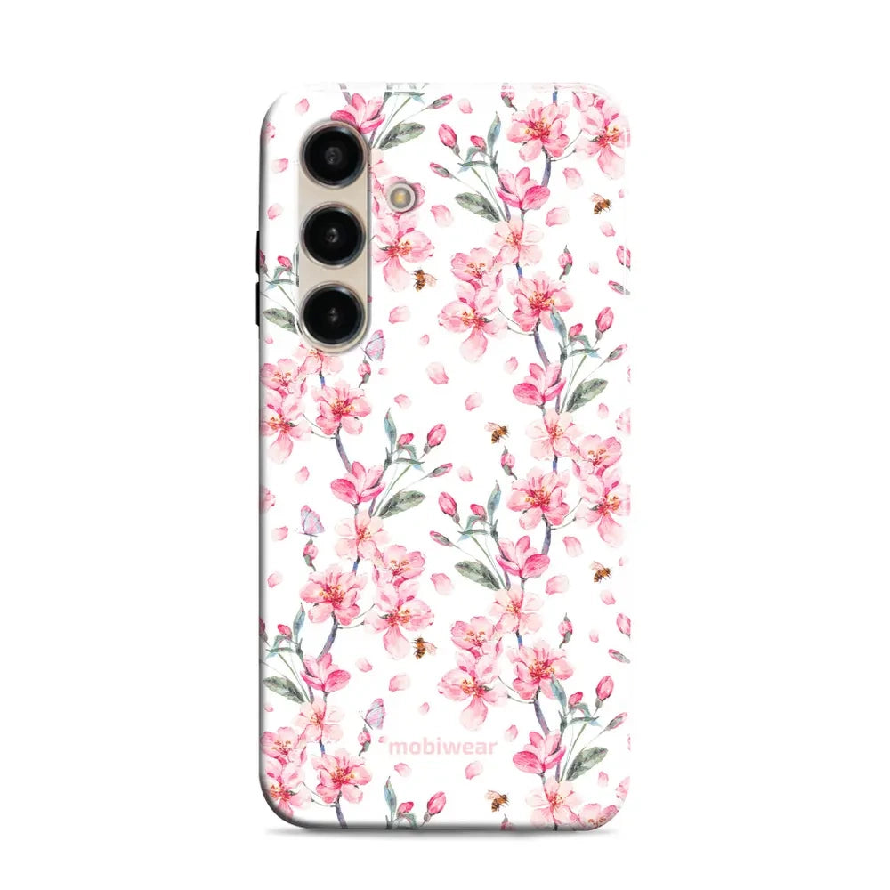 Handyhülle für Galaxy S24, Mobiwear Elite Pro, Japanischer Blumenstrauß